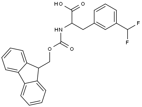 2-((((9H-fluoren-9-yl)methoxy)carbonyl)amino)-3-(3-(difluoromethyl)phenyl)propanoic acid Struktur