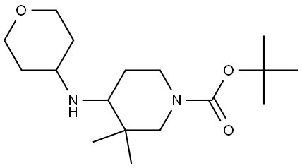 tert-butyl 3,3-dimethyl-4-((tetrahydro-2H-pyran-4-yl)amino)piperidine-1-carboxylate 结构式