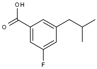 3-Fluoro-5-(2-methylpropyl)benzoic acid 结构式