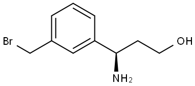 (R)-3-氨基-3-(3-(溴甲基)苯基)丙-1-醇 结构式