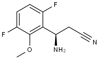 (3R)-3-AMINO-3-(3,6-DIFLUORO-2-METHOXYPHENYL)PROPANENITRILE,1703945-31-6,结构式
