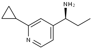 (S)-1-(2-环丙基吡啶-4-基)丙-1-胺 结构式