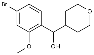 α-(4-Bromo-2-methoxyphenyl)tetrahydro-2H-pyran-4-methanol,1713809-58-5,结构式