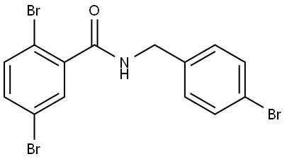 2,5-Dibromo-N-[(4-bromophenyl)methyl]benzamide 化学構造式