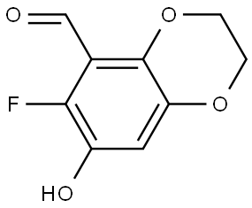 6-fluoro-7-hydroxy-2,3-dihydrobenzo[b][1,4]dioxine-5-carbaldehyde Structure