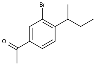 1-[3-Bromo-4-(1-methylpropyl)phenyl]ethanone,1780188-40-0,结构式