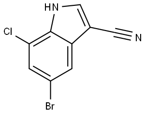 5-bromo-7-chloro-1H-indole-3-carbonitrile 结构式