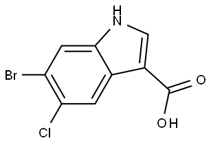 6-bromo-5-chloro-1H-indole-3-carboxylic acid,1781367-71-2,结构式