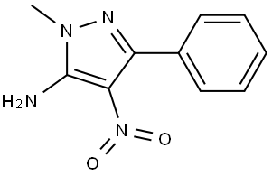 1-methyl-4-nitro-3-phenyl-1H-pyrazol-5-amine 化学構造式