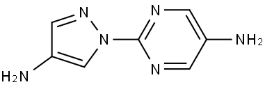 2-(4-amino-1H-pyrazol-1-yl)pyrimidin-5-amine 结构式