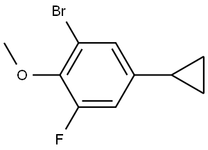 1-Bromo-5-cyclopropyl-3-fluoro-2-methoxybenzene 结构式