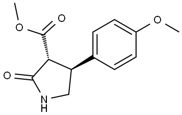 methyl (3R,4S)-4-(4-methoxyphenyl)-2-oxo-pyrrolidine-3-carboxylate Struktur