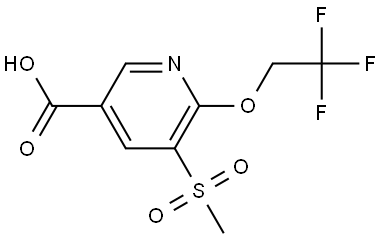 5-(Methylsulfonyl)-6-(2,2,2-trifluoroethoxy)-3-pyridinecarboxylic acid 结构式