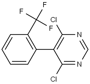 Pyrimidine, 4,6-dichloro-5-[2-(trifluoromethyl)phenyl]- Struktur