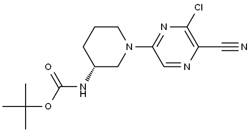 tert-butyl (R)-(1-(6-chloro-5-cyanopyrazin-2-yl)piperidin-3-yl)carbamate,1791402-09-9,结构式