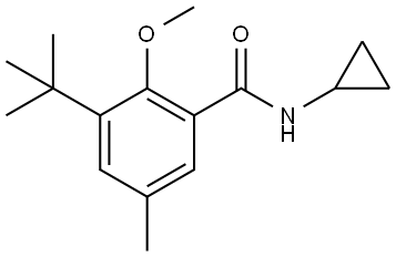 3-(tert-butyl)-N-cyclopropyl-2-methoxy-5-methylbenzamide Struktur