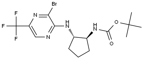 tert-butyl ((1S,2S)-2-((3-bromo-5-(trifluoromethyl)pyrazin-2-yl)amino)cyclopentyl)carbamate Struktur