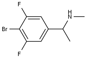 1-(4-bromo-3,5-difluorophenyl)-N-methylethan-1-amine 化学構造式