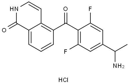 5-(4-(1-aminoethyl)-2,6-difluorobenzoyl)isoquinolin-1(2H)-one hydrochloride,1807851-16-6,结构式