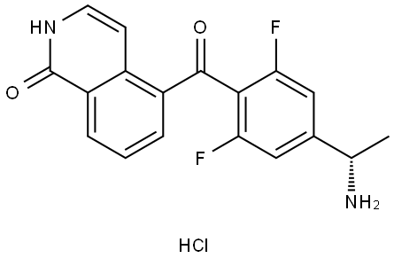 (S)-5-(4-(1-aminoethyl)-2,6-difluorobenzoyl)isoquinolin-1(2H)-one hydrochloride 结构式