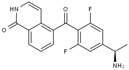 (R)-5-(4-(1-aminoethyl)-2,6-difluorobenzoyl)isoquinolin-1(2H)-one,1807851-33-7,结构式