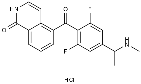 5-(2,6-difluoro-4-(1-(methylamino)ethyl)benzoyl)isoquinolin-1(2H)-one hydrochloride,1807851-43-9,结构式