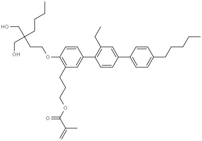 3-(4-((3,3-bis(hydroxymethyl)heptyl)oxy)-2'-ethyl-4''-pentyl-[1,1':4',1''-terphenyl]-3-yl)propyl methacrylate,1808284-29-8,结构式