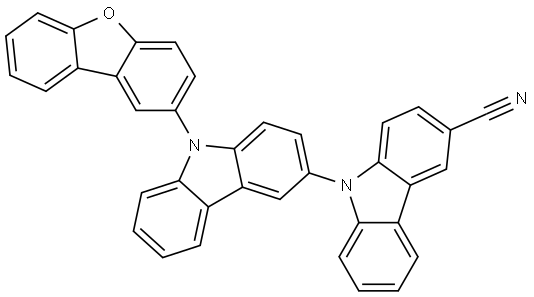 9-(9-dibenzofuran-2-ylcarbazol-3-yl)carbazole-3-carbonitrile Struktur