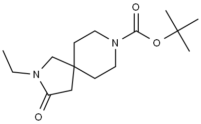 tert-butyl 2-ethyl-3-oxo-2,8-diazaspiro[4.5]decane-8-carboxylate 结构式