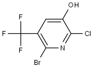 6-Bromo-2-chloro-5-(trifluoromethyl)-3-pyridinol,1823915-16-7,结构式