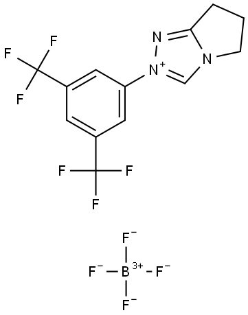 5H-Pyrrolo[2,1-c]-1,2,4-triazolium, 2-[3,5-bis(trifluoromethyl)phenyl]-6,7-dihydro-, tetrafluoroborate(1-) (1:1) (ACI) 结构式