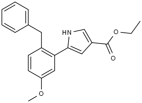 ethyl 5-(2-benzyl-5-methoxyphenyl)-1H-pyrrole-3-carboxylate Structure