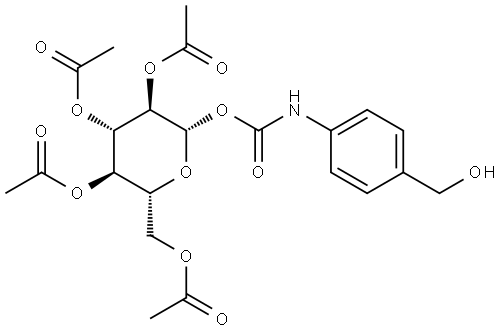 β-D-Glucopyranose, 2,3,4,6-tetraacetate 1-[[4-(hydroxymethyl)phenyl]carbamate] 结构式