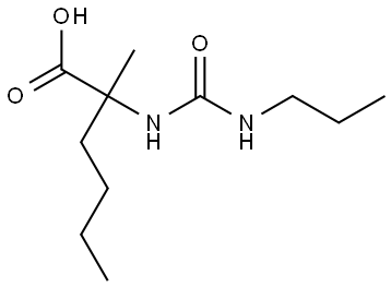 2-methyl-2-(3-propylureido)hexanoic acid Struktur