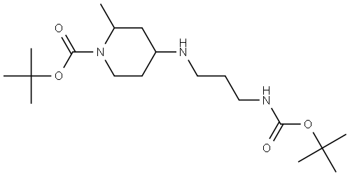 tert-butyl 4-((3-((tert-butoxycarbonyl)amino)propyl)amino)-2-methylpiperidine-1-carboxylate Structure