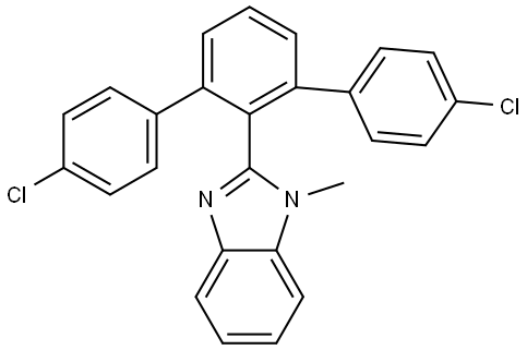 2-(4,4 '' - 二氯 - [1,1 ':3',1 '' - 三联苯] -2'-基)-1-甲基-1H-苯并[D]咪唑 结构式