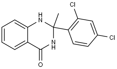 2-(2,4-dichlorophenyl)-2-methyl-2,3-dihydroquinazolin-4(1H)-one,1884328-39-5,结构式