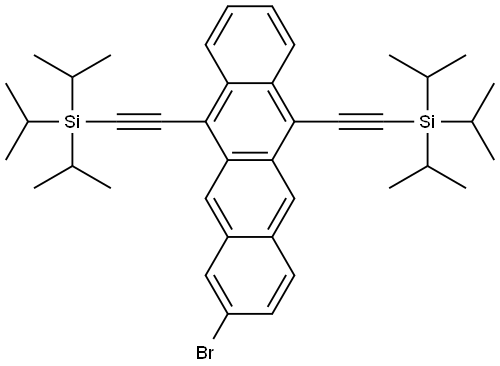 ((8-Bromotetracene-5,12-diyl)bis(ethyne-2,1-diyl))bis(triisopropylsilane) Structure