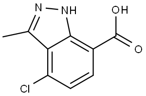 4-Chloro-3-methyl-1H-indazole-7-carboxylic acid,1889867-40-6,结构式