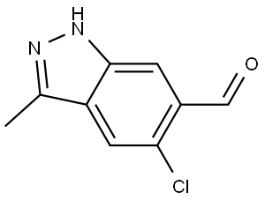 5-Chloro-3-methyl-1H-indazole-6-carboxaldehyde,1889867-76-8,结构式