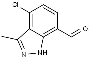 4-Chloro-3-methyl-1H-indazole-7-carboxaldehyde,1890324-64-7,结构式