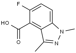 5-Fluoro-1,3-dimethyl-1H-indazole-4-carboxylic acid,1890325-21-9,结构式