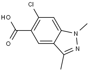 6-Chloro-1,3-dimethyl-1H-indazole-5-carboxylic acid,1890325-39-9,结构式
