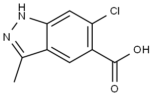 6-Chloro-3-methyl-1H-indazole-5-carboxylic acid,1891120-73-2,结构式