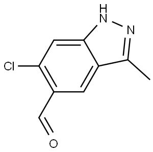 6-Chloro-3-methyl-1H-indazole-5-carboxaldehyde 结构式