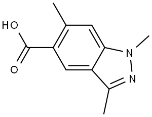 1,3,6-Trimethyl-1H-indazole-5-carboxylic acid,1893910-30-9,结构式