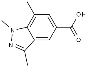 1,3,7-Trimethyl-1H-indazole-5-carboxylic acid 结构式