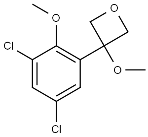 3-(3,5-Dichloro-2-methoxyphenyl)-3-methoxyoxetane 结构式