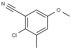 2-Chloro-5-methoxy-3-methylbenzonitrile,1895585-67-7,结构式