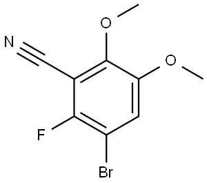 3-Bromo-2-fluoro-5,6-dimethoxybenzonitrile 化学構造式